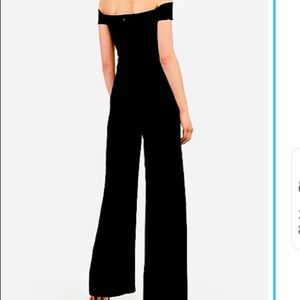 Express off the shoulder wide leg jumpsuit